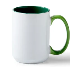 Abgeschrägter Keramiktassen-Rohling - Waldgrün, 425 ml/15 oz. (1 Stk.)