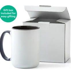 Abgeschrägter Keramiktassen-Rohling - Grau, 425 ml/15 oz. (1 Stk.)