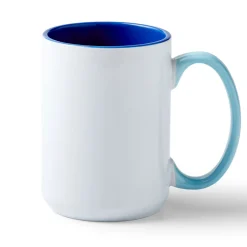 Abgeschrägter Keramiktassen-Rohling - Meerblau, 425 ml/15 oz. (1 Stk.)