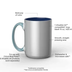 Abgeschrägter Keramiktassen-Rohling - Meerblau, 425 ml/15 oz. (1 Stk.)