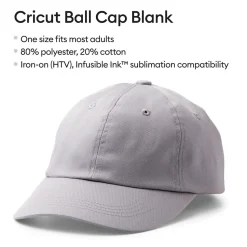 Cricut Baseball-Cap-Rohling, grau (12 Stk.)