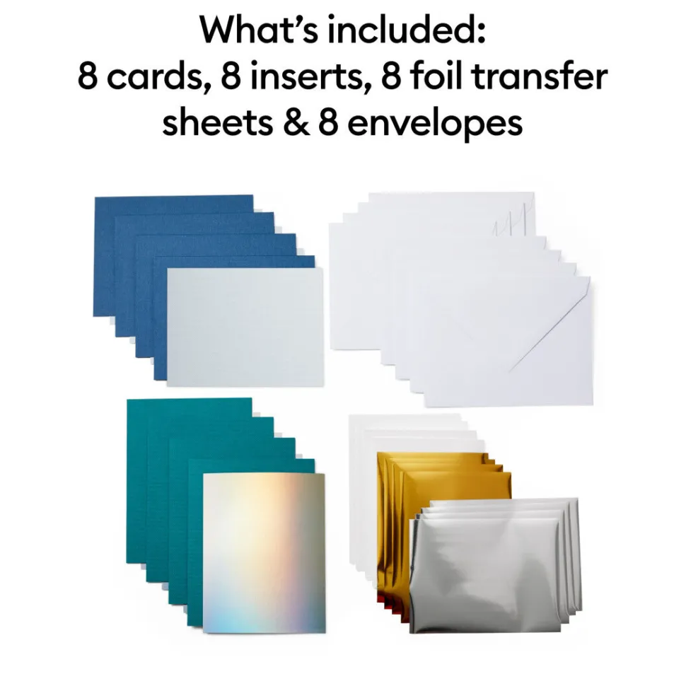 Cricut Joy™ Foil Transfer Insert Cards, Blue Lagoon Sampler - A2