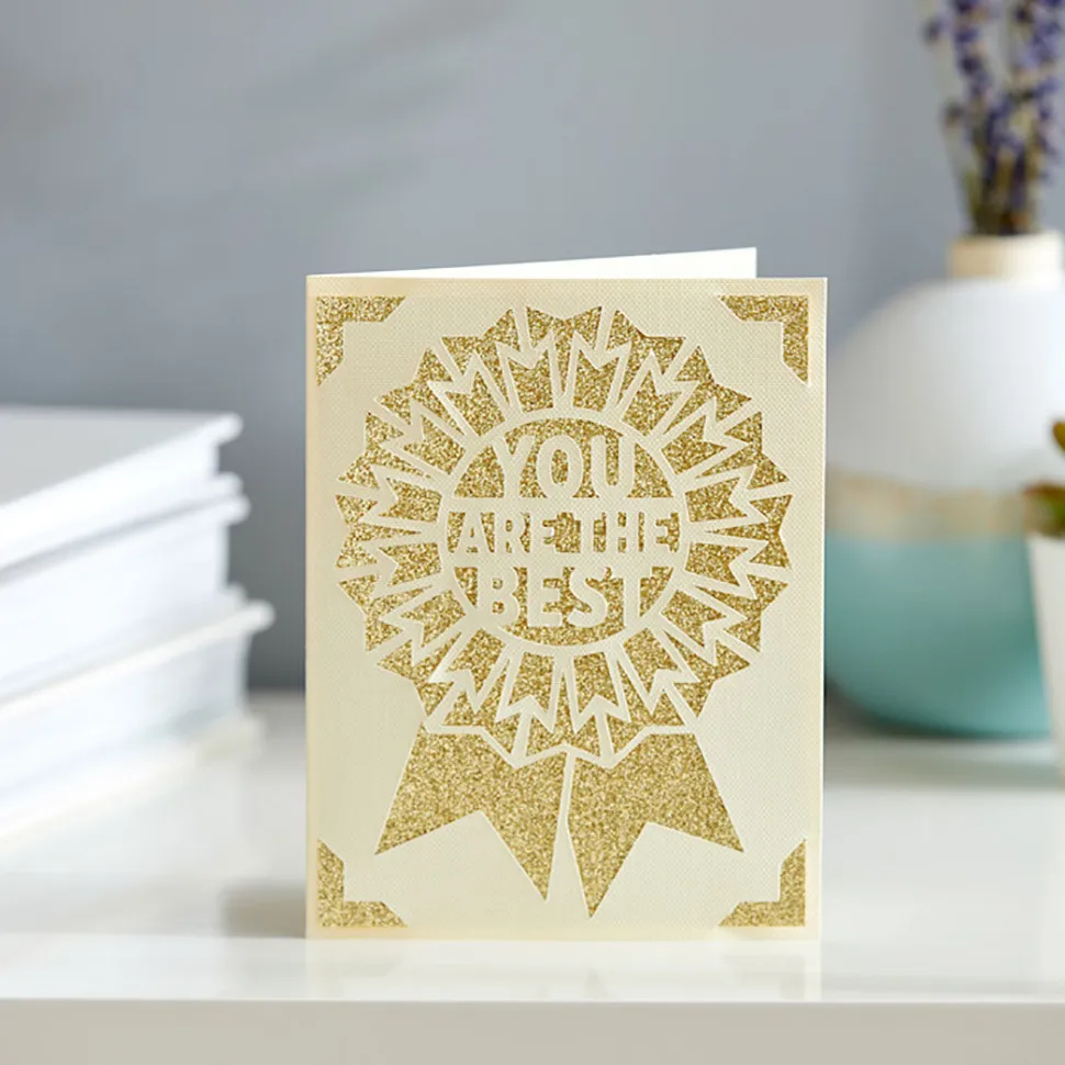 Cricut Joy™-Einlegekarten, Creme/Gold-Glitzer