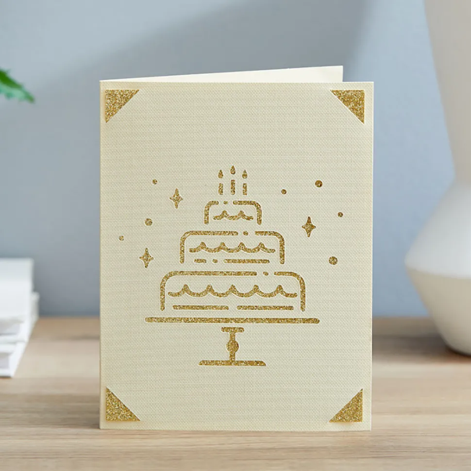 Cricut Joy™-Einlegekarten, Creme/Gold-Glitzer