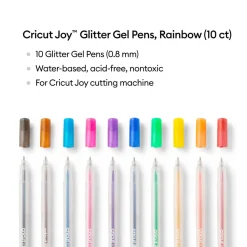 CricutJoy™ Glitzer-Gelstifte, 0,8mm, Regenbogenfarben (10Stk.)