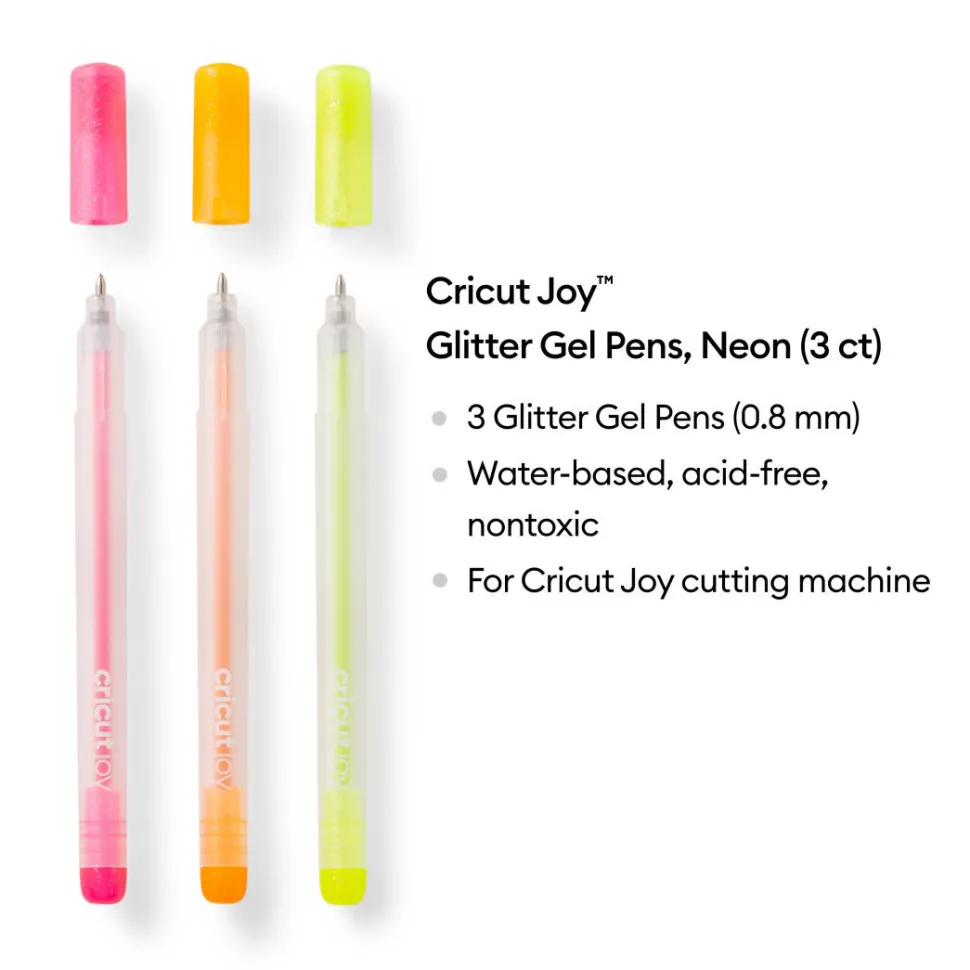 CricutJoy™ Glitzer-Gelstifte 0,8mm, Neonfarben (3Stk.)