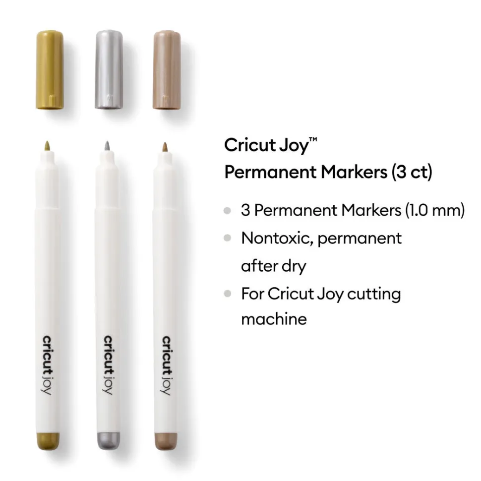 CricutJoy™ permanente Metallic-Stifte 1,0mm, Gold/Silber/Kupfer (3Stk.)