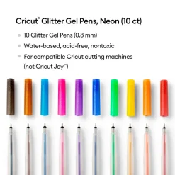 Glitzer-Gelstifte 0,8mm, Regenbogenfarben (10Stk.)