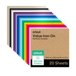 Iron-On im Vorteilspack, Regenbogen-Musterset - 30,5 x 30,5 cm (12 Zoll x 12 Zoll) (20 Stk.)