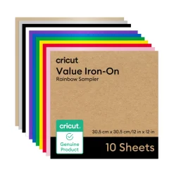 Iron-On im Vorteilspack, Regenbogen-Musterset 30,5 x 30,5 cm (12 Zoll x 12 Zoll) (10 Stk.)