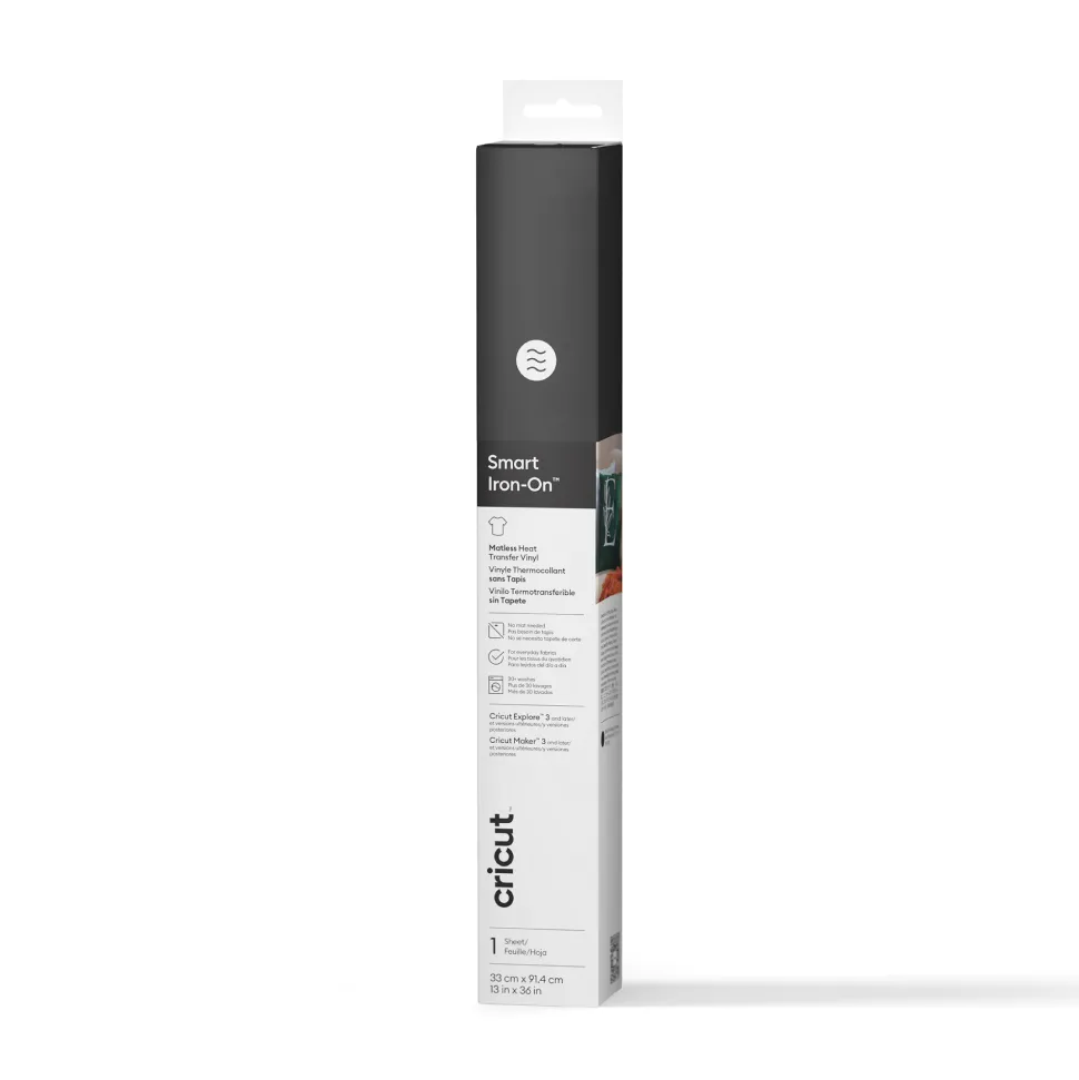 Smart Iron-On™ Bügelfolie ohne Schneidematte (0,9 m / 3 Fuß), Schwarz