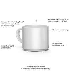 Stapelbarer Keramik-Tassenrohling, Weiß-300ml (4Stk.)