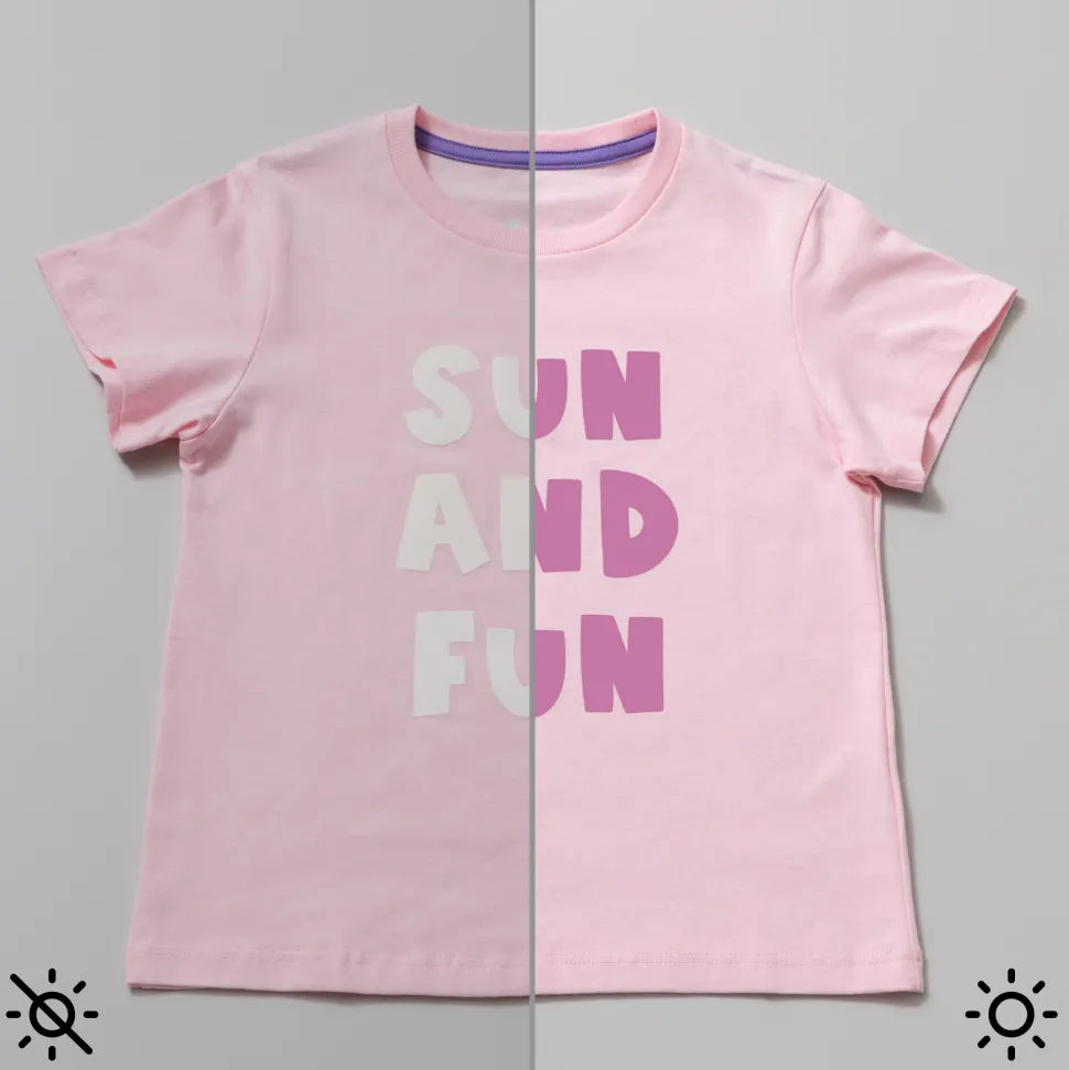 UV-aktiviertes Iron-On mit Farbveränderung, Weiß-Rosa