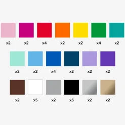 Vinyl im Vorteilspack, Regenbogen-Musterset (50 Stk.)